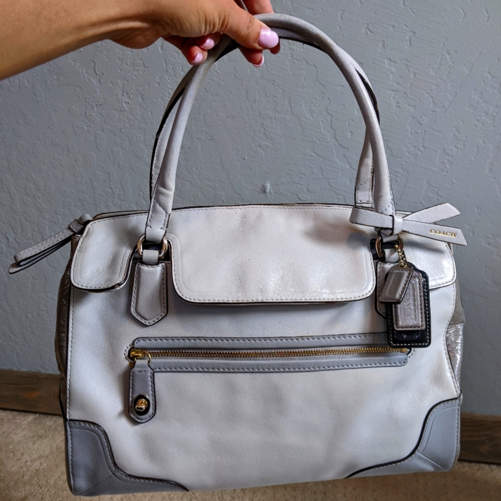 Grey Block Coach Shoulder Bag